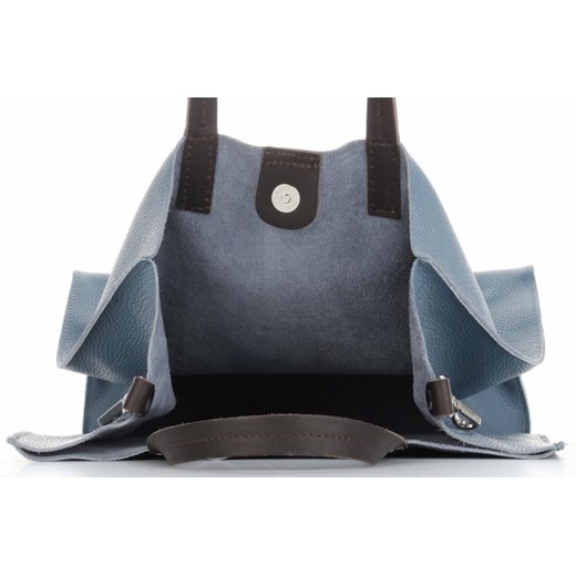 Shopper bag Genuine Leather niebieska 