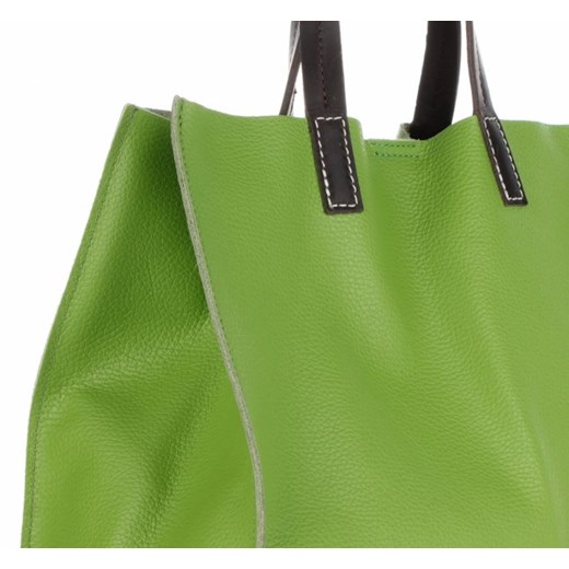 Praktyczne Torebki Skórzane 2 w 1 Shopper z Listonoszką produkcji Włoskiej Zielone (kolory)  Genuine Leather  PaniTorbalska
