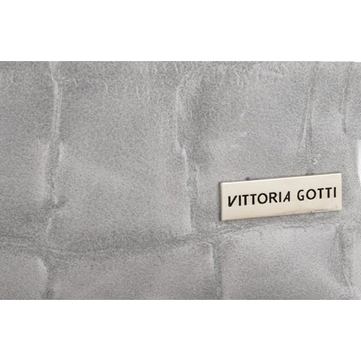 Włoskie Torebki Skórzane Modny Shopper w motyw żółwia firmy Vittoria Gotti Jasno Szare (kolory)  Vittoria Gotti  PaniTorbalska
