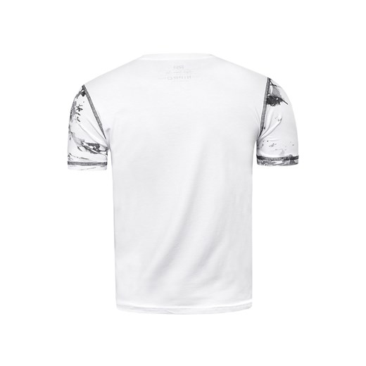 Męska koszulka t-shirt ripro7992 - biała  Risardi XXL 