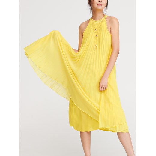 Reserved - Plisowana sukienka - Żółty Reserved  S 