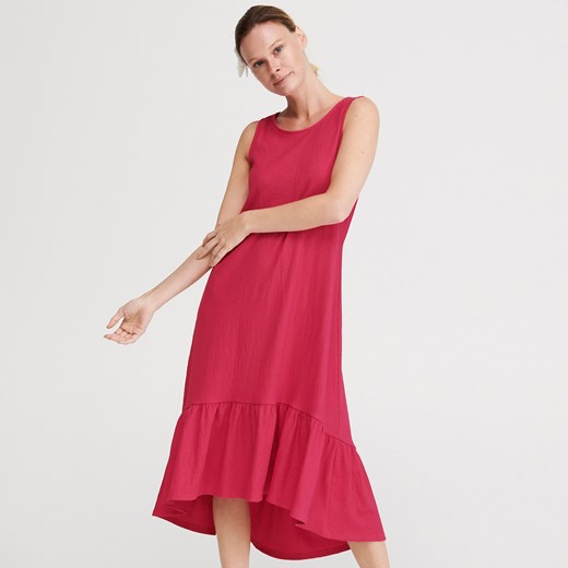 Reserved - Sukienka z falbaną - Różowy  Reserved L 