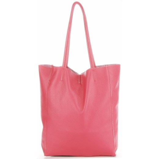 Shopper bag Vittoria Gotti bez dodatków na ramię na wakacje skórzana 