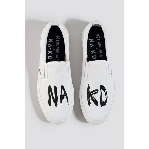 Superga x NA-KD Branded Slip-On Sneaker - White