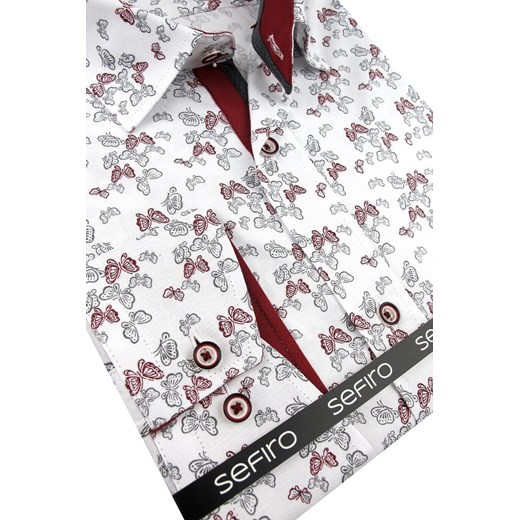 Koszula męska Sefiro z tkaniny w abstrakcyjne wzory z klasycznym kołnierzykiem 