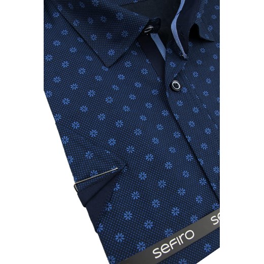 Koszula męska Sefiro w abstrakcyjnym wzorze tkaninowa 
