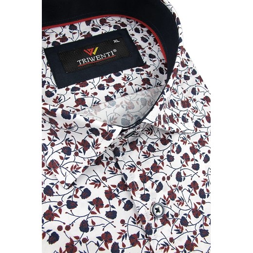 Koszula męska Triwenti w stylu młodzieżowym w abstrakcyjne wzory z kołnierzykiem button down 