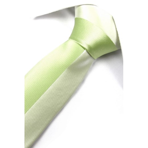 Krawat Męski Dunpillo ekri śledź w zielone paski P352