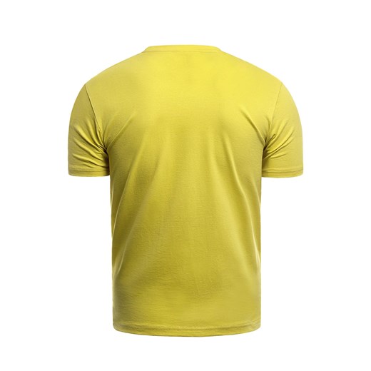 T-shirt męski Risardi żółty z napisami na lato 