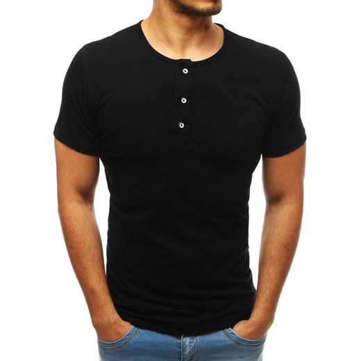 T-shirt męski Dstreet czarny z krótkimi rękawami casual 