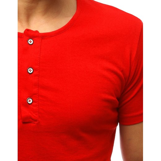 T-shirt męski czerwony Dstreet gładki 