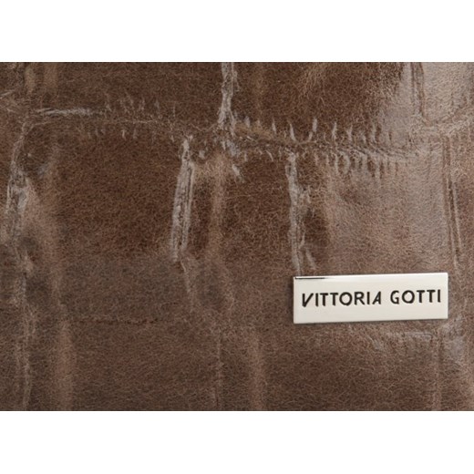 Vittoria Gotti shopper bag do ręki z tłoczeniem skórzana bez dodatków 