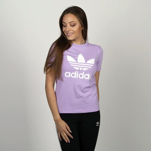 Bluzka damska Adidas Originals z aplikacjami  z okrągłym dekoltem 
