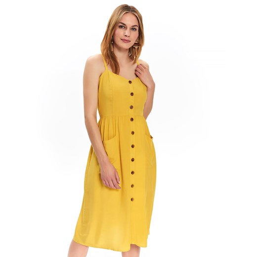 Sukienka Top Secret szmizjerka żółta na wiosnę casual na urodziny 