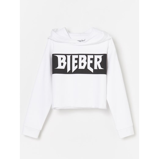 Reserved - Bluza z kapturem Justin Bieber - Biały  Reserved 134 