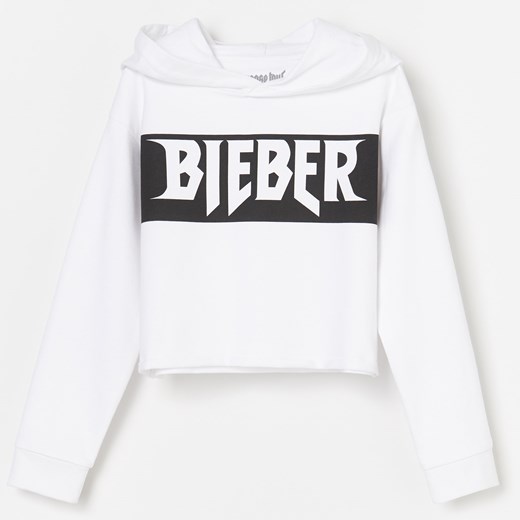 Reserved - Bluza z kapturem Justin Bieber - Biały  Reserved 140 