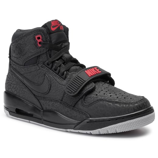 Buty sportowe męskie Nike air jordan czarne jesienne sznurowane ze skóry ekologicznej 