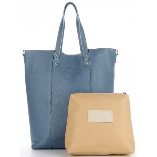 Shopper bag Vittoria Gotti duża bez dodatków ze skóry 