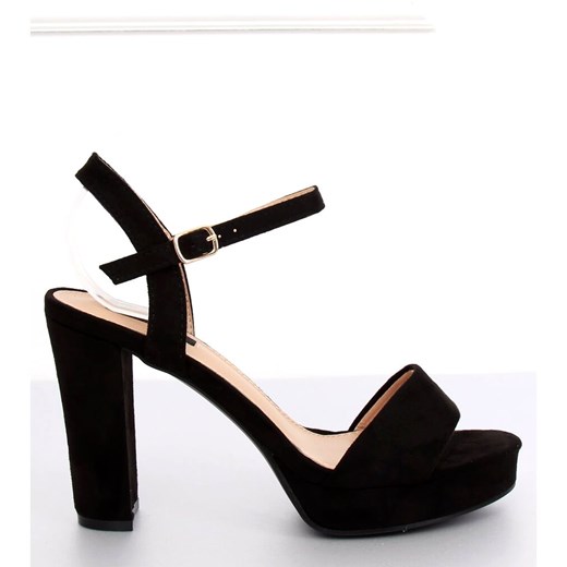 Czarne sandały damskie Butymodne bez wzorów na platformie eleganckie letnie z klamrą 