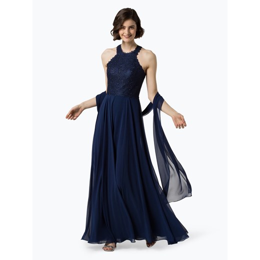 Luxuar Fashion - Damska sukienka wieczorowa z etolą, niebieski Luxuar Fashion  32 vangraaf