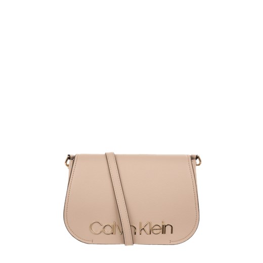 Listonoszka Calvin Klein matowa średniej wielkości elegancka z aplikacjami ze skóry ekologicznej 