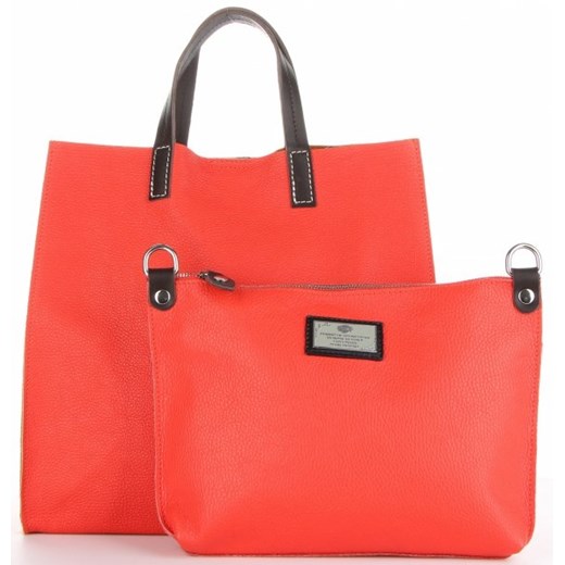 Shopper bag Genuine Leather elegancka mieszcząca a7 do ręki skórzana matowa 