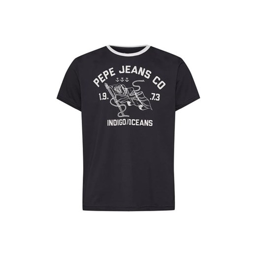 T-shirt męski Pepe Jeans z napisami czarny 