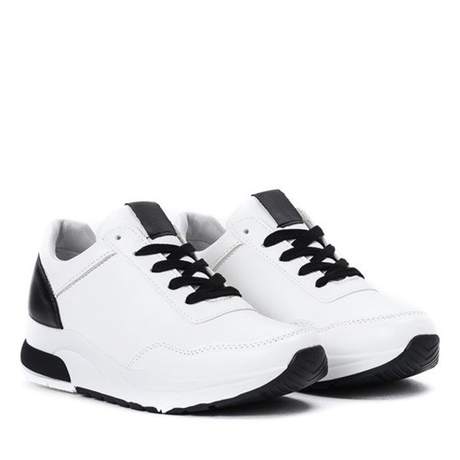 Białe sportowe buty z czarnymi wstawkami Rothina - Obuwie Royalfashion.pl  36 