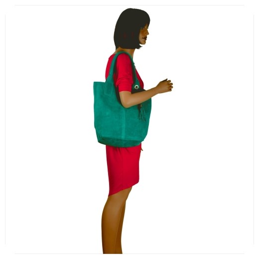 Shopper bag Borse In Pelle z zamszu na ramię na wakacje 
