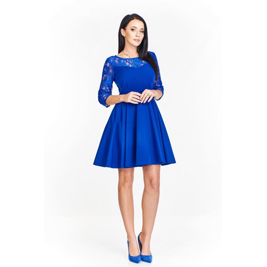 Sukienka Ptakmoda.com z okrągłym dekoltem na wesele mini