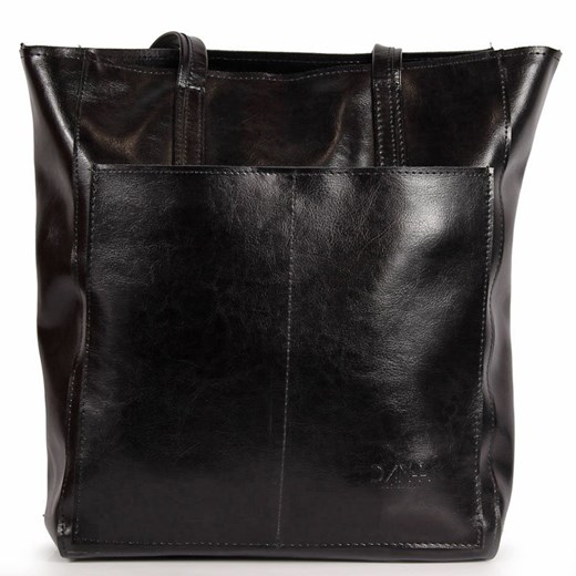 Shopper bag Dan-A duża ze skóry bez dodatków na ramię elegancka 