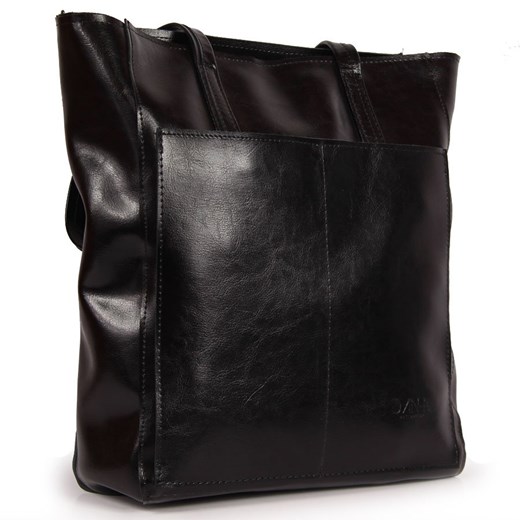 Shopper bag Dan-A bez dodatków ze skóry elegancka na ramię duża 