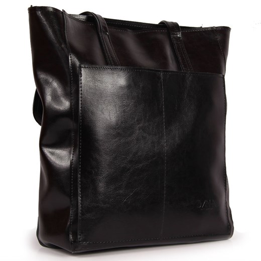 Shopper bag Dan-A bez dodatków ze skóry elegancka na ramię duża