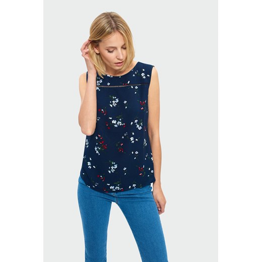 Bluzka damska niebieska Greenpoint casual z okrągłym dekoltem 