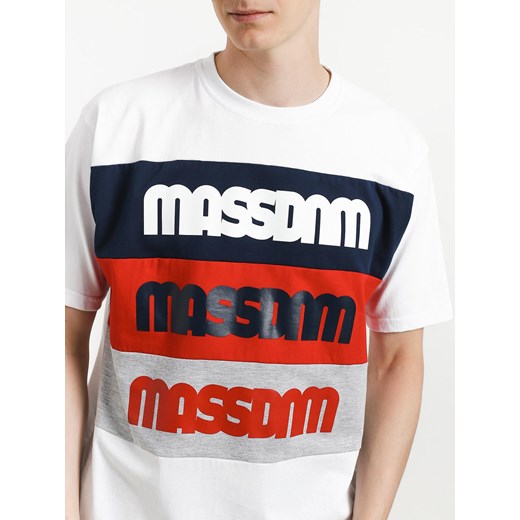 T-shirt męski Mass Denim z napisem z krótkimi rękawami 