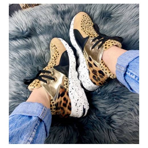 Sneakersy damskie Lu Boo na platformie wiązane młodzieżowe 