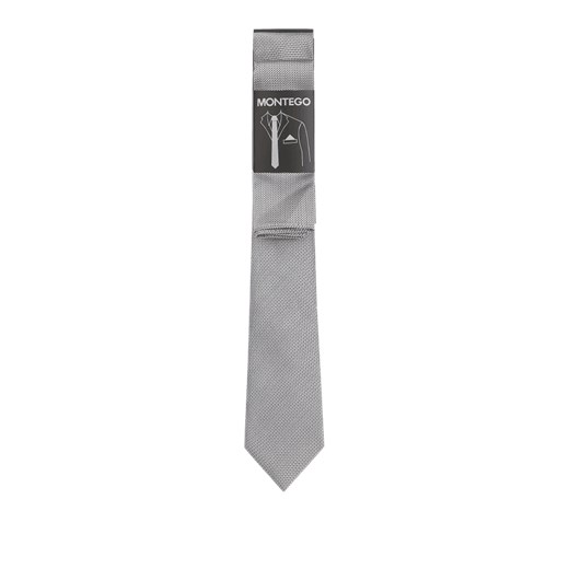 Krawat Montego szary bez wzorów 