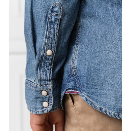 Koszula męska niebieska Tommy Jeans bez wzorów z długimi rękawami 