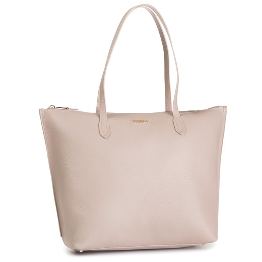 Różowa shopper bag Furla duża matowa na ramię bez dodatków elegancka 