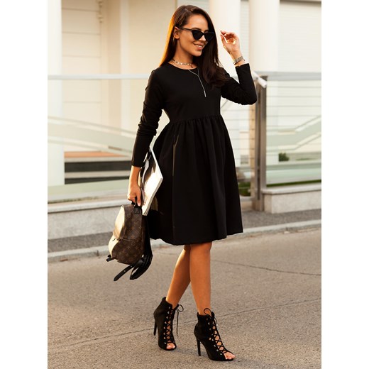 Sukienka Selfieroom czarna oversize z długim rękawem midi 
