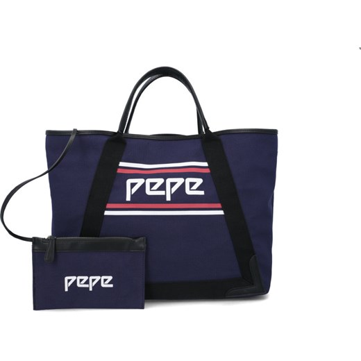 Shopper bag niebieska Pepe Jeans bez dodatków matowa duża 