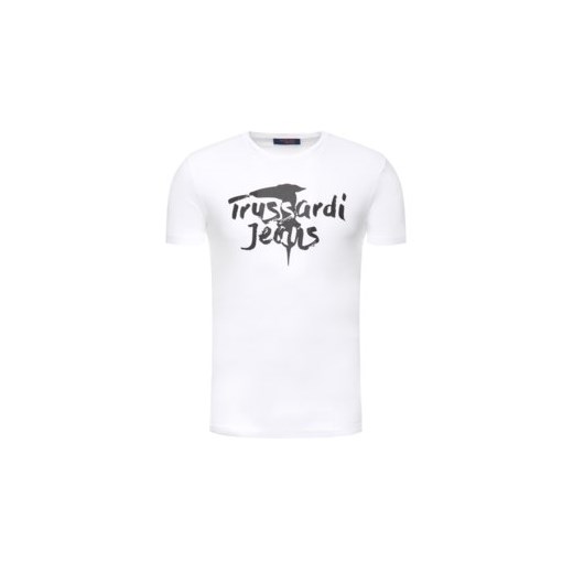 T-shirt męski Trussardi Jeans z napisami z krótkim rękawem 