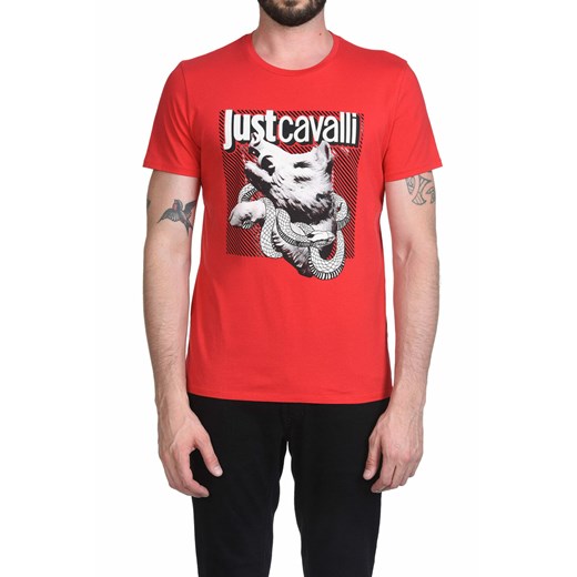 T-shirt męski Just Cavalli z krótkimi rękawami z nadrukami 