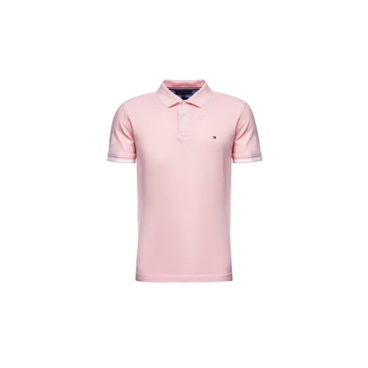 T-shirt męski Tommy Hilfiger różowy z krótkimi rękawami bez wzorów 