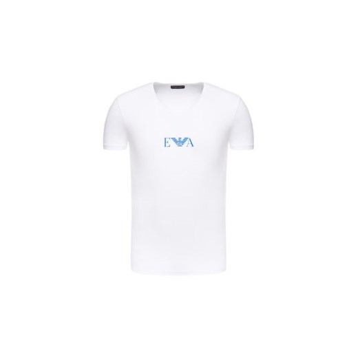 Biały t-shirt męski Emporio Armani z krótkim rękawem 