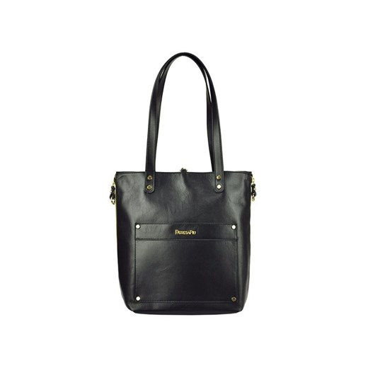 Shopper bag Patrizia Piu czarna bez dodatków na ramię elegancka 