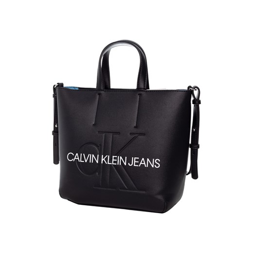 Shopper bag Calvin Klein młodzieżowa z tłoczeniem 