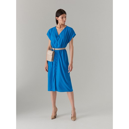 Mohito - Sukienka z kopertowym dekoltem - Niebieski  Mohito 40 