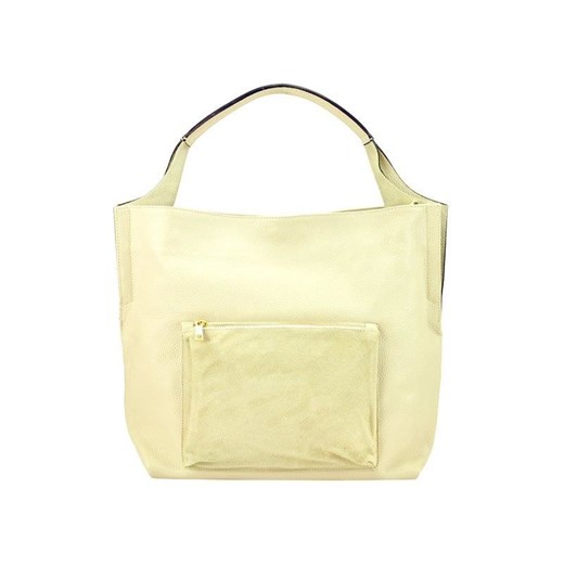 Żółta shopper bag Patrizia Piu do ręki ze skóry duża 