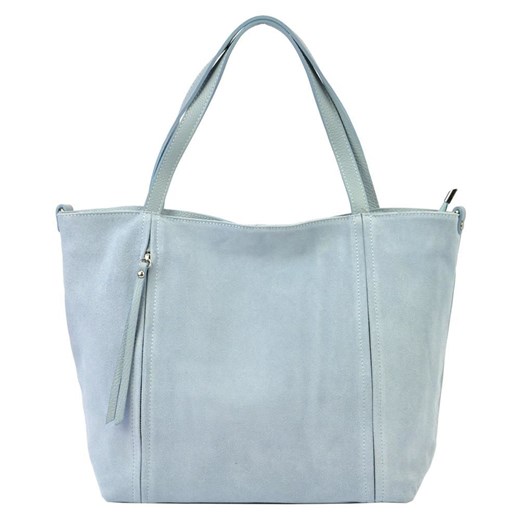 Shopper bag Patrizia Piu z zamszu niebieska duża 